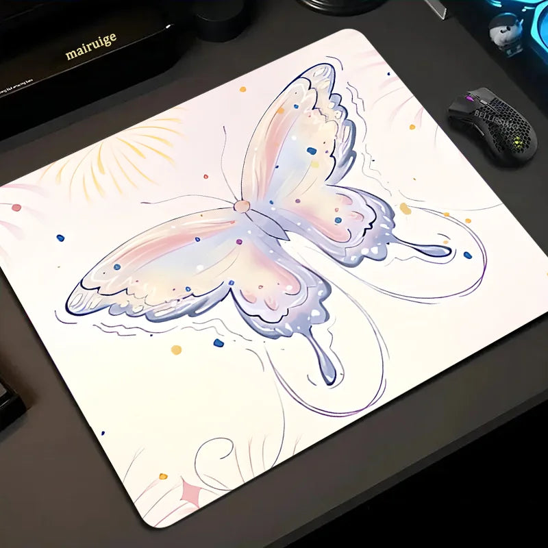 tapis souris waterproof moderne blanc rose bleu noir coeurs points