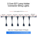support led e27 extérieur étanche or noir blanc moderne clips câbles connecteurs