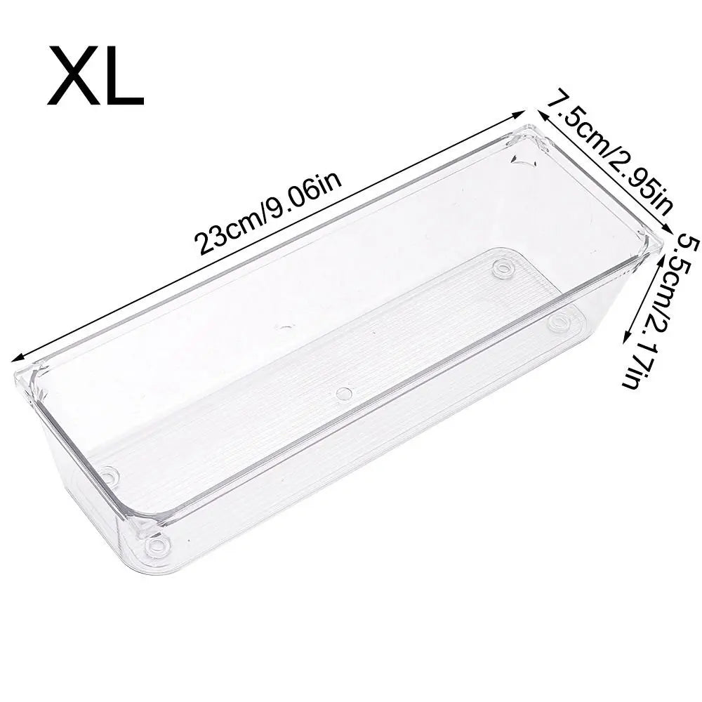 boîtes rangement transparentes modernes minimalistes cosmétiques bureaux cuisine XL XXL