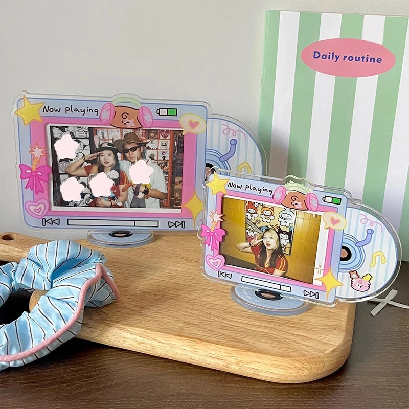 cadre photo transparent kpop coeurs papillons now playing angel puppy mignon rétro