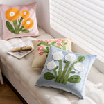 housse coussin velours floral nordique moderne carré décoration maison voiture 45x45cm polyester coton