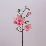décoration intérieure branche magnolia artificielle fleurs rose blanches naturel salon maison événements