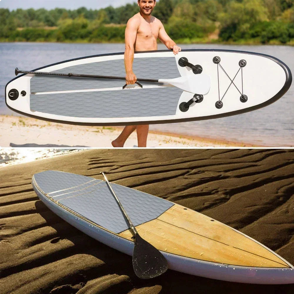 traction pad surf planche mousse eva adhésif antidérapant gris rayures diagonales moderne kayak piscine