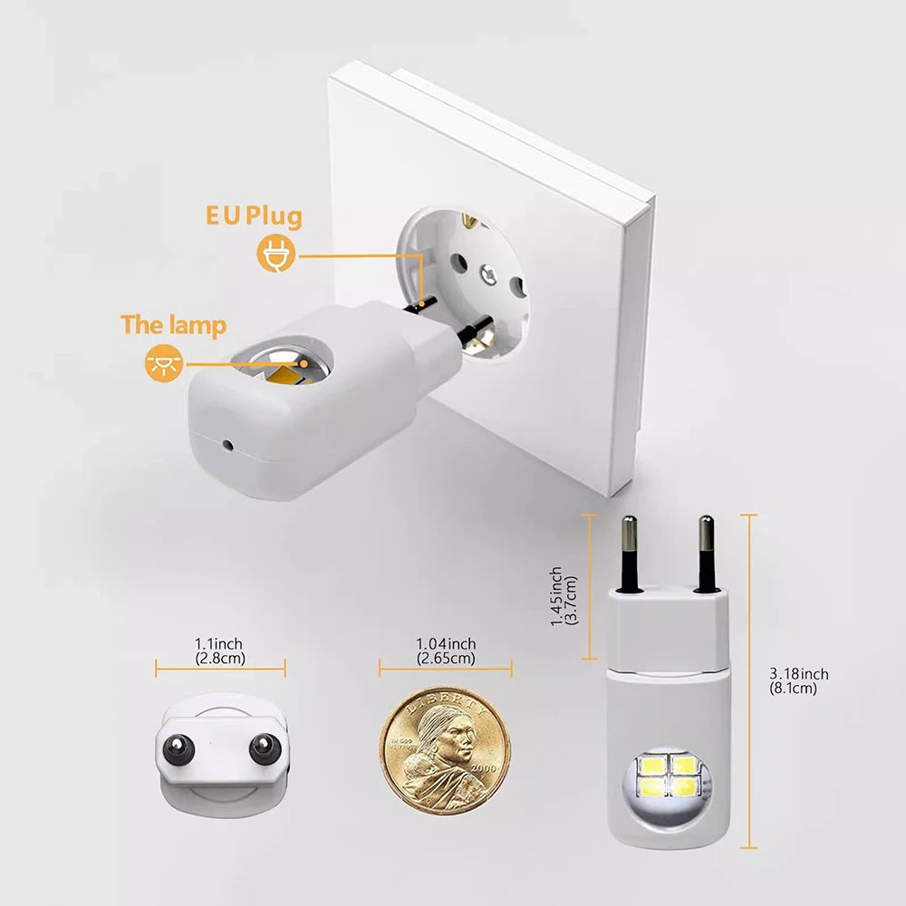 veilleuse nuit led rectangle blanc moderne prise murale ecoenergetique flux lumineux capteur automatie crescudu
