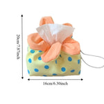 sac mouchoirs moderne jaune points bleus tissu souple bleu orange pratique