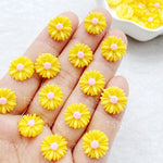 fleurs artificielles tournesol chrysanthème scrapbook nail art mariage decoration blanc jaune rose