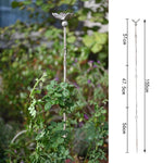 support plante argenté tuteur sol coq rustique décoration verticale anneaux circulaires ornement jardin champêtre