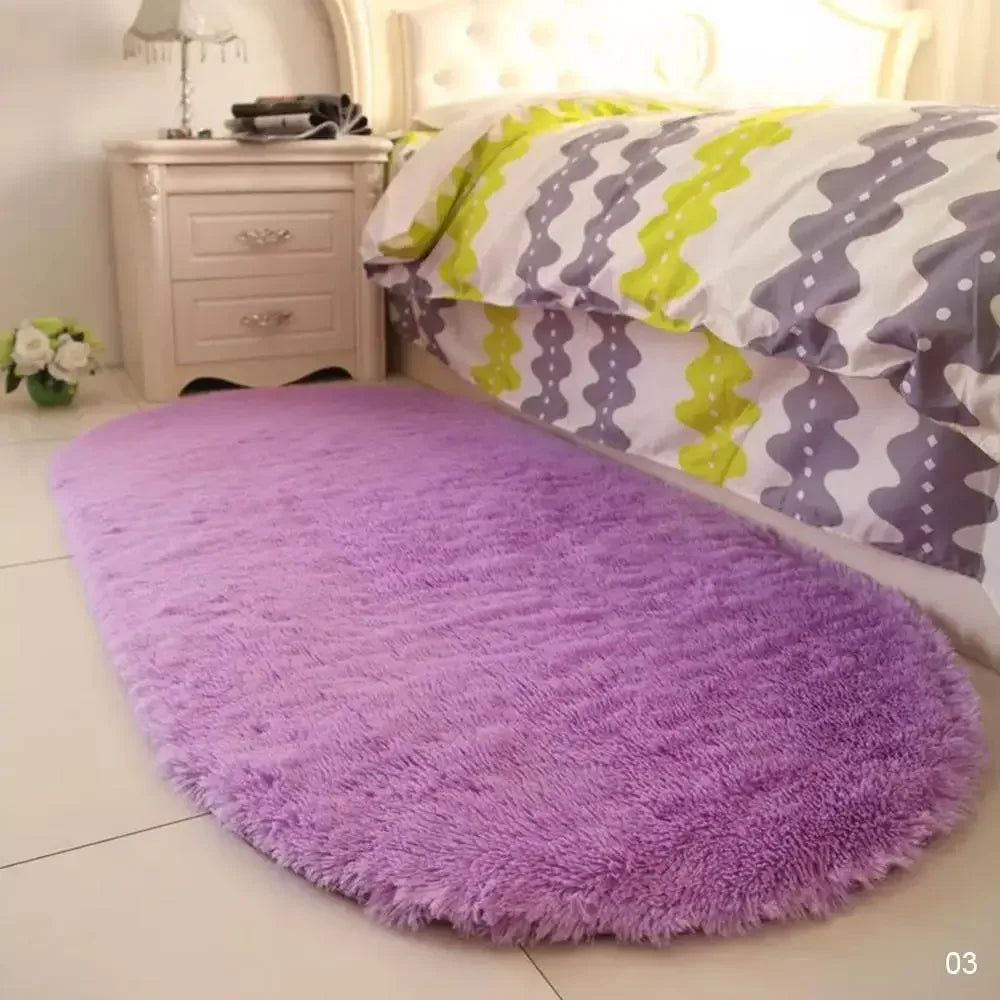 tapis moelleux peluche rose gris beige violet moderne salon chambre antidérapant polyester 40x60cm