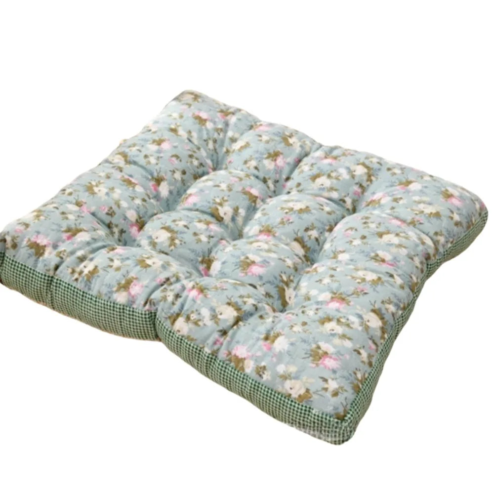 coussin chaise carré patchwork floral rose bleu doux coton épais imperméable