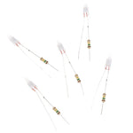 néon glow lampe led ampoule verte résistances marron rouge or électronique composants transparents filés