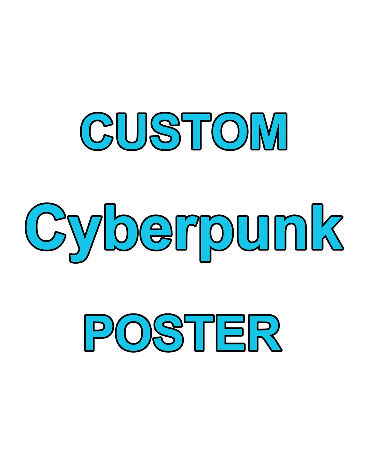 affiche personnalisée cyberpunk texte noir minimaliste impression toile blanc opacité portrait photo art décoration