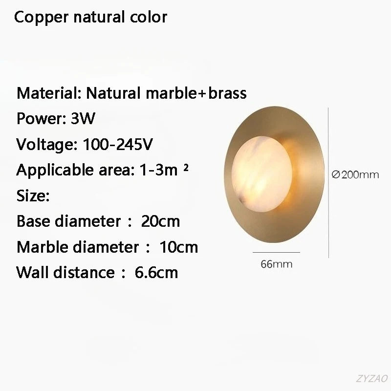 lampe murale moderne or antique marbre blanc led 3000k 4000k 6000k