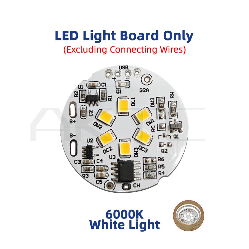 plaque led nuit blanc circulaire rechargeable controle tactile 3000k 6000k cct