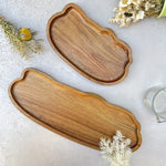 assiettes ovales bois marron clair grain naturel moderne petite grande