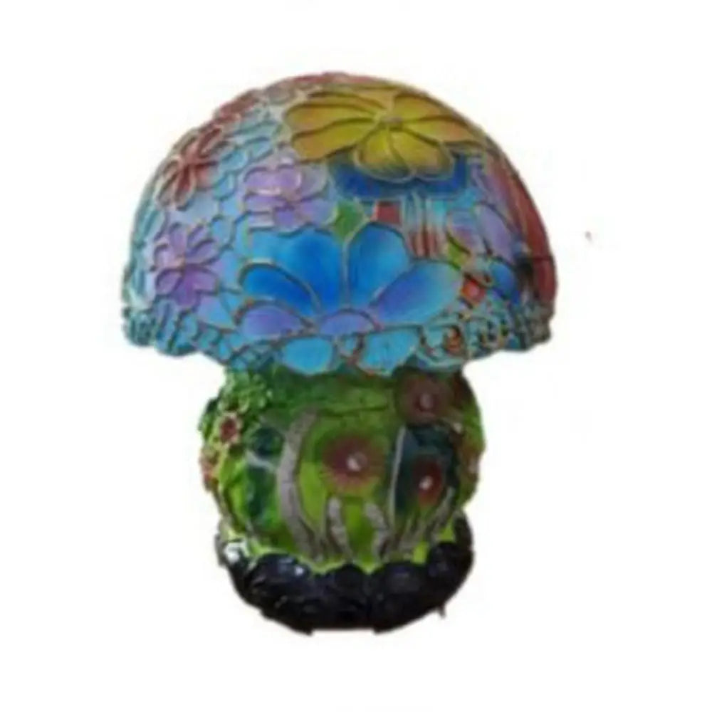 lampe poser résine multicolore fleurs champignons art nouveau apaisante veilleuse vintage