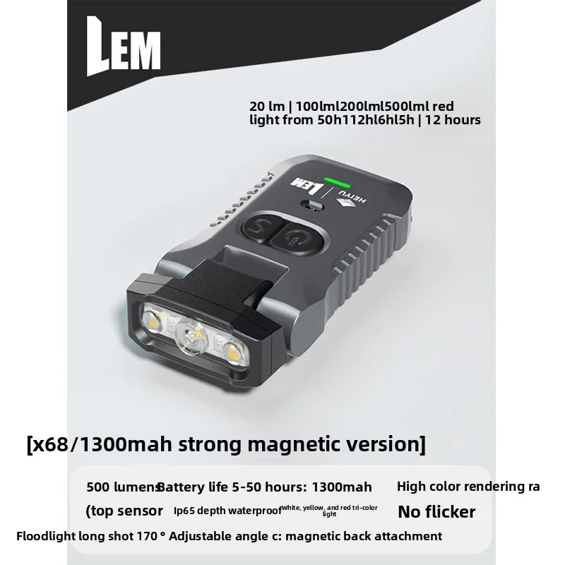lampe torche gris métallisé rechargeable clips modernes écran led modes sélectionnable bluetooth