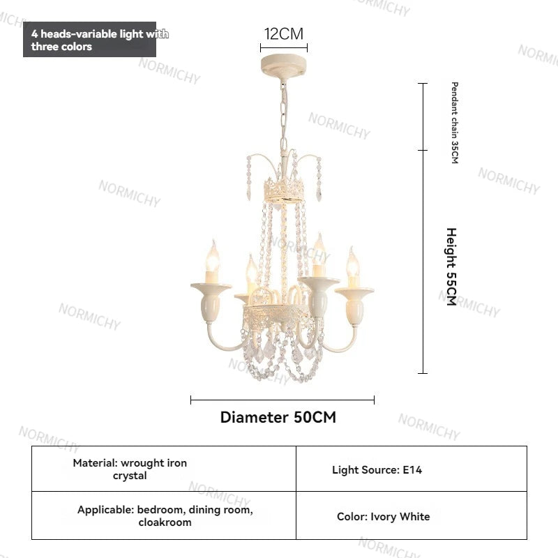 lustre cristal blanc chambre salon classique suspension ampoules led encastrée