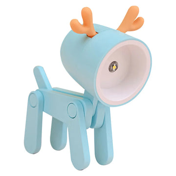 lampe chevet enfant forme chien cerf led mignon pliable clip chambre nuit décoration