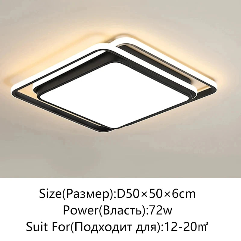 plafonnier led moderne noir blanc doré minimaliste fer salon chambre