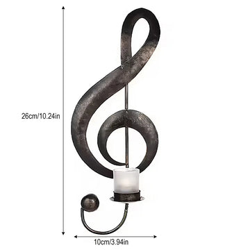 support bougies moderne noir notes musicales bougies non fournies chambre salon decoration murale française