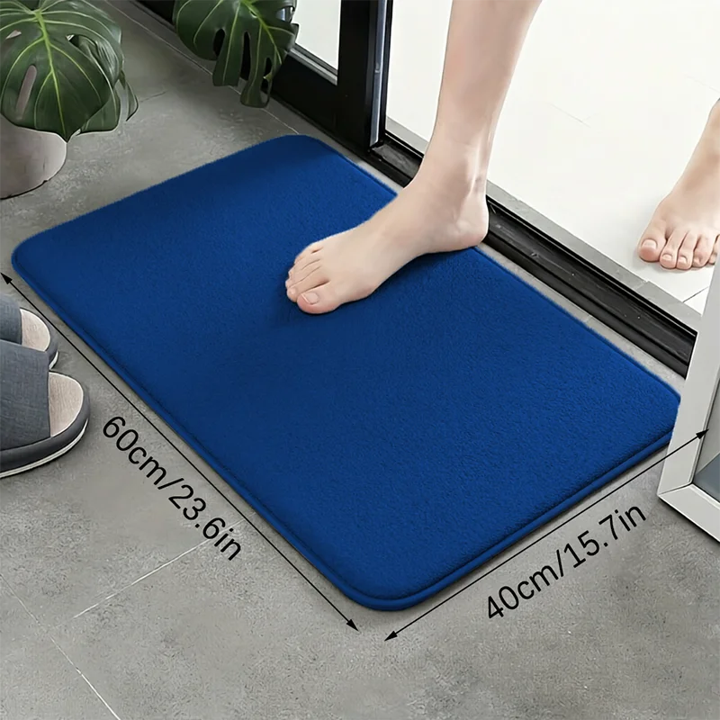 tapis sol absorbant polyester antidérapant salle bain beige bleu marine gris moderne