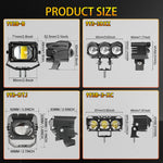 projecteur led spot flood antibrouillard jaune moderne transparent vis câble électrique 6000k 12v 24v