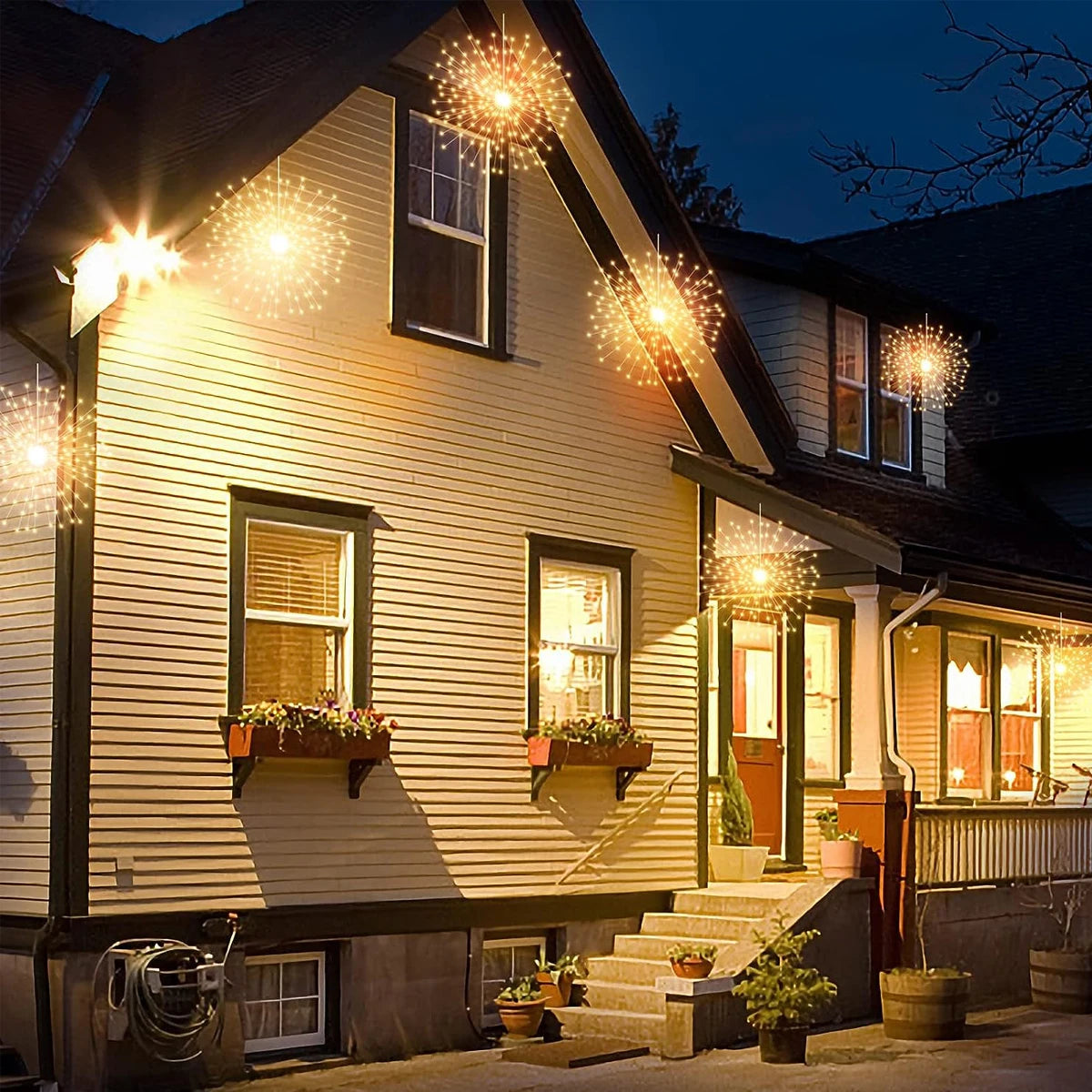 guirlande lumineuse solaire 90 150 200 leds multicolore étoiles moderne extérieur festive noël patio