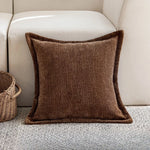 housse coussin géométrique polyester texture douce nordique moderne marron clair beige foncé