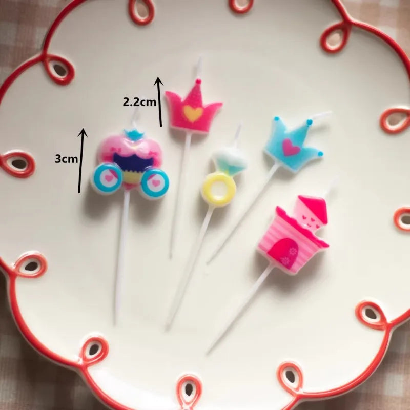 bougies décoratives licorne arc ciel unicorn castle voiture maison enfant fantaisie multicolore blanc rose