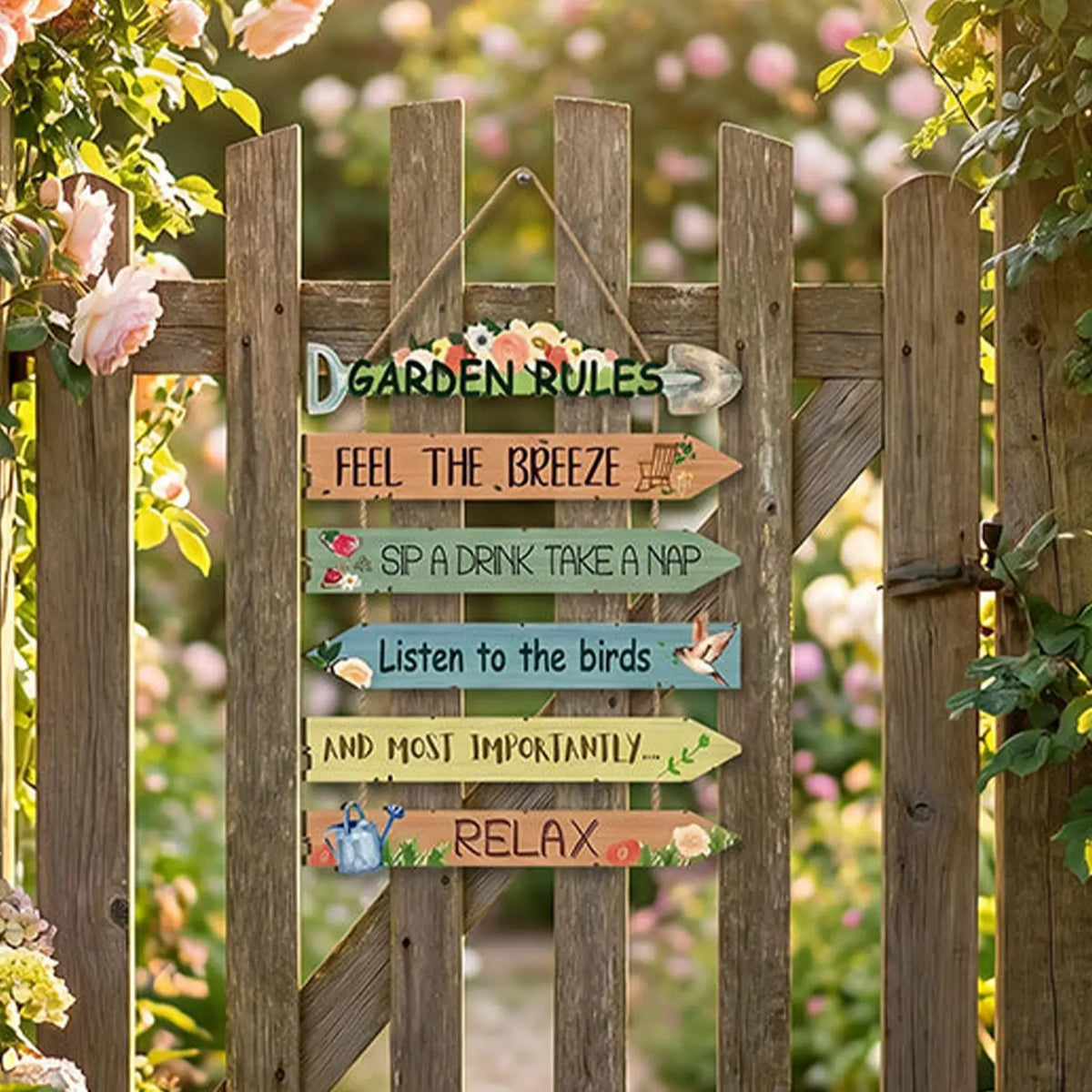 panneau decoratif mural bois floral oiseaux classique rustique jardin familial vert beige bleuclair jauneclair