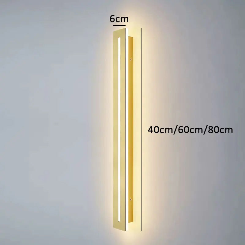 lampe murale led moderne gris or blanc noir 40cm 60cm 80cm éclairage quotidien
