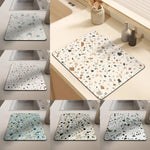 tapis séchage vaisselle gris effet terrazzo absorbant antidérapant cuisine évier moderne
