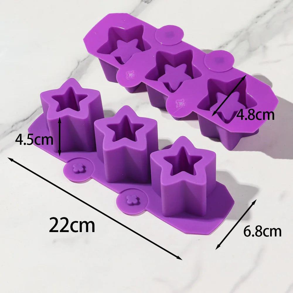 moule silicone étoile moderne vert violet rouge rose opaque gâteau