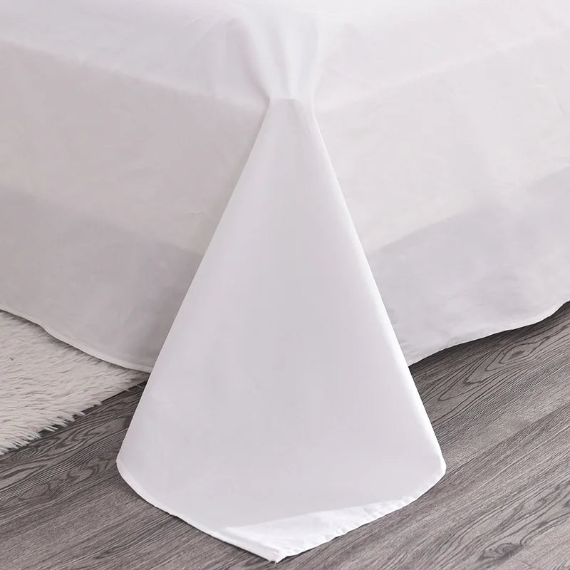 drap plat blanc minimaliste moderne 120x230 150x230 180x230 220x230 250x230 deux taies d'oreiller