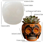 moule silicone cache pot crâne fleurs décoratif résine plante succulente jardin objet artisanal noir