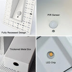 Plaque lumière LED intégrée moderne perforée blanc sensoriel 100 240V