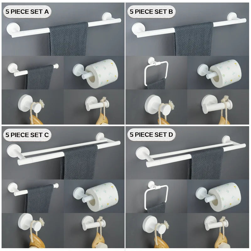 porte serviettes blanc moderne adhésif set accessoires salle bain papier toilette brosse dents