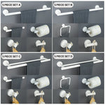 porte serviettes blanc moderne adhésif set accessoires salle bain papier toilette brosse dents