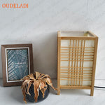 Lampe de table bambou zen vue de dessus