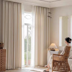 rideau moderne beige clair opaque fenêtre salon chambre tissu coton polyester