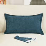 taies d'oreiller polyester corduroy moderne marron clair beige bleu marine 30x50cm opaques fixées maison