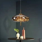lampe suspendue moderne transparente dorée fil cuivre câble suspendu chambre salon étude chambre d'hôtel
