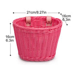 panier vélo tressé marron rose bleu noir blanc vert clips métalliques vintage opacité
