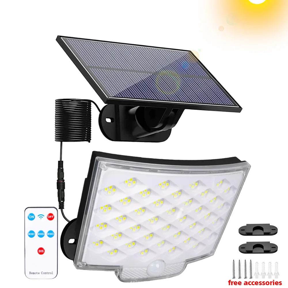 lampe murale solaire 106 led ip65 moderne clips noir abs