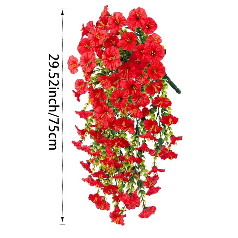 guirlande artificielle fleurs fines feuilles vertes moderne décoration extérieure vigne accrochée blanc vert