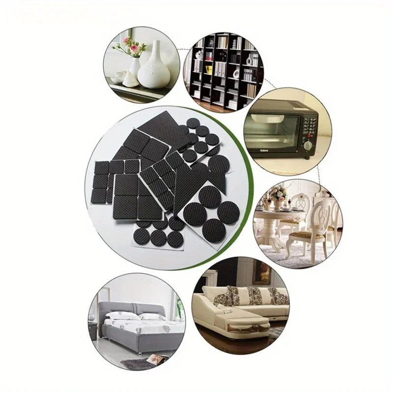 protecteurs meubles noirs adhésifs texturés anti dérapants pratique utilitaires 10 pièces 25mm
