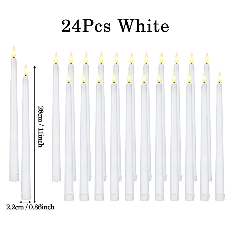 bougies led coniques sans flamme blanc modernes décoration mariage saint valentin dîner