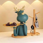support clés cerf doré plateau rangement moderne orange bleu decoration festive