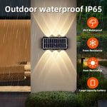 lampes murales solaires extérieures modernes led ip65 imperméables 6lumieres rgb blanc jaune
