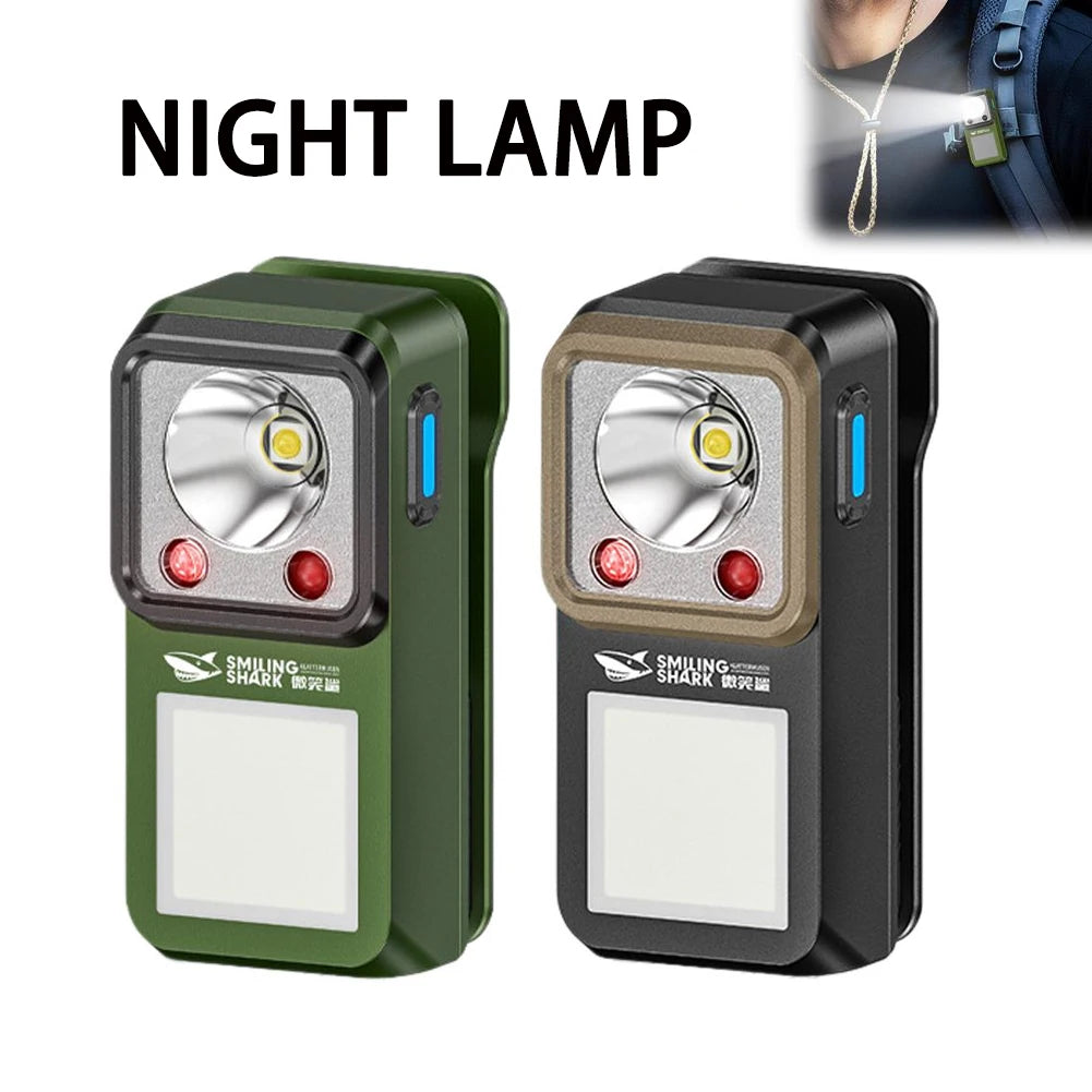 lampe torche led rechargeable vert noir compact moderne clips aimants